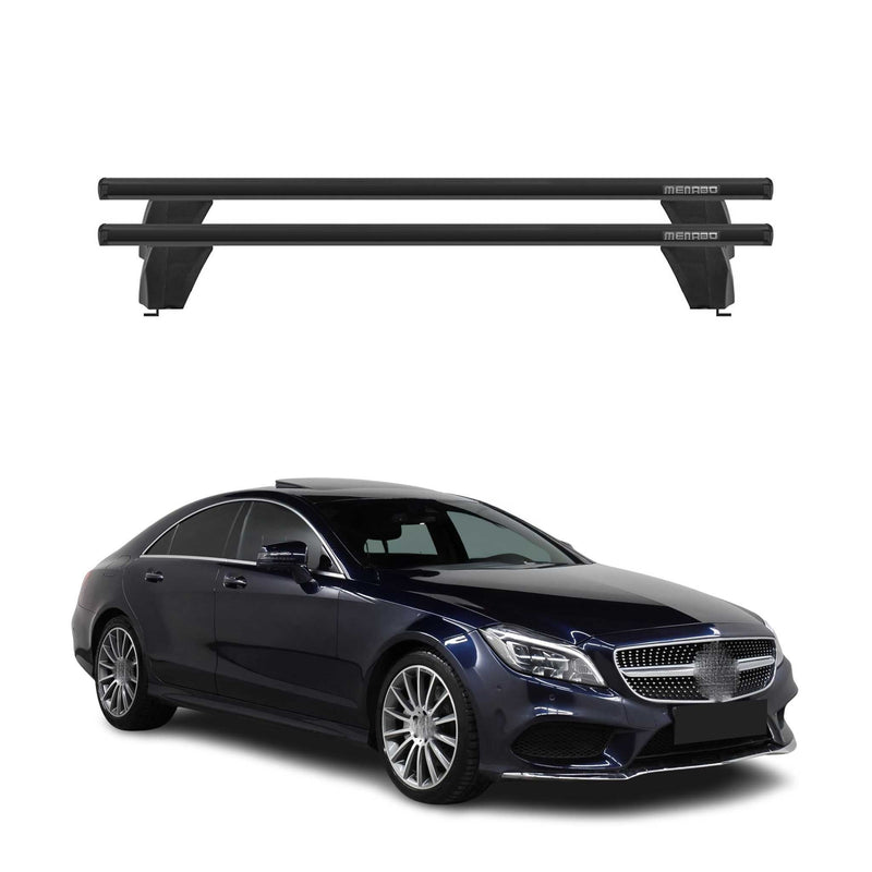 Menabo Barres de toit Transversales pour Mercedes CLS C218 2010-2018 Alu Noir