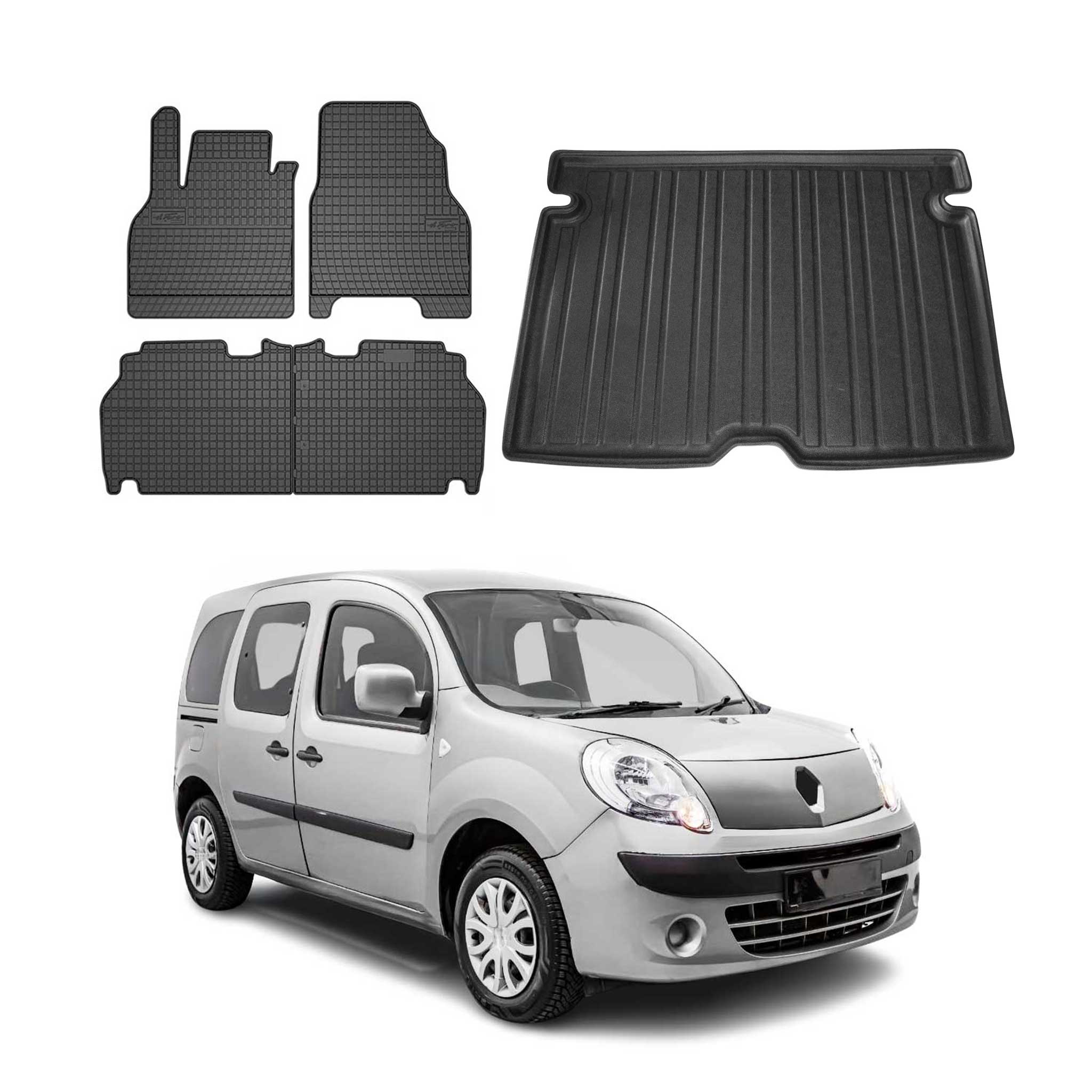 Kit Tapis de sol et coffre pour Renault Kangoo 2016-2021 TPE Noir