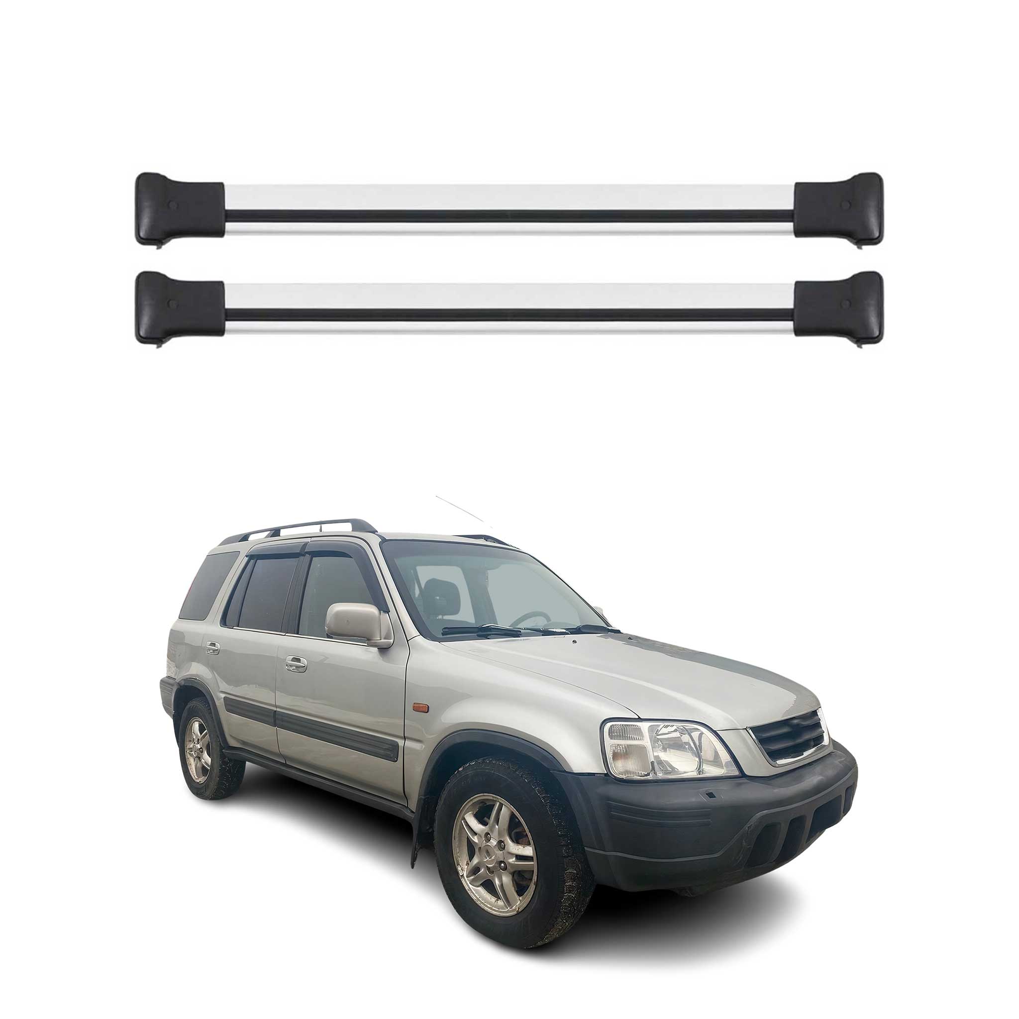 Barres de toit transversales pour Honda CR-V mk1 1995-2001 Aluminium Gris 2x