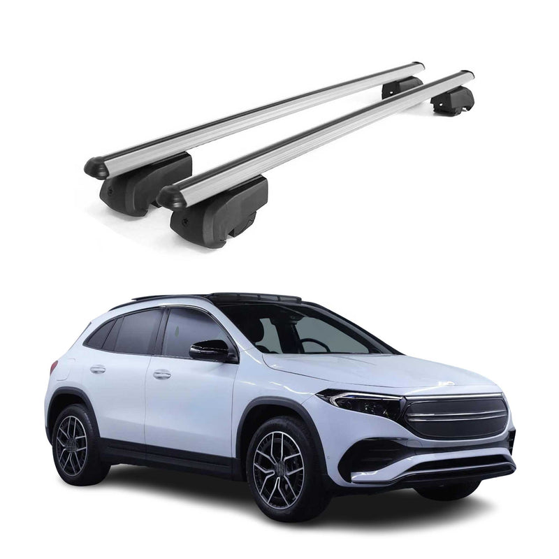 Barres de toit Transversales pour Mercedes EQA 2020-2023 Aluminium Gris ABE