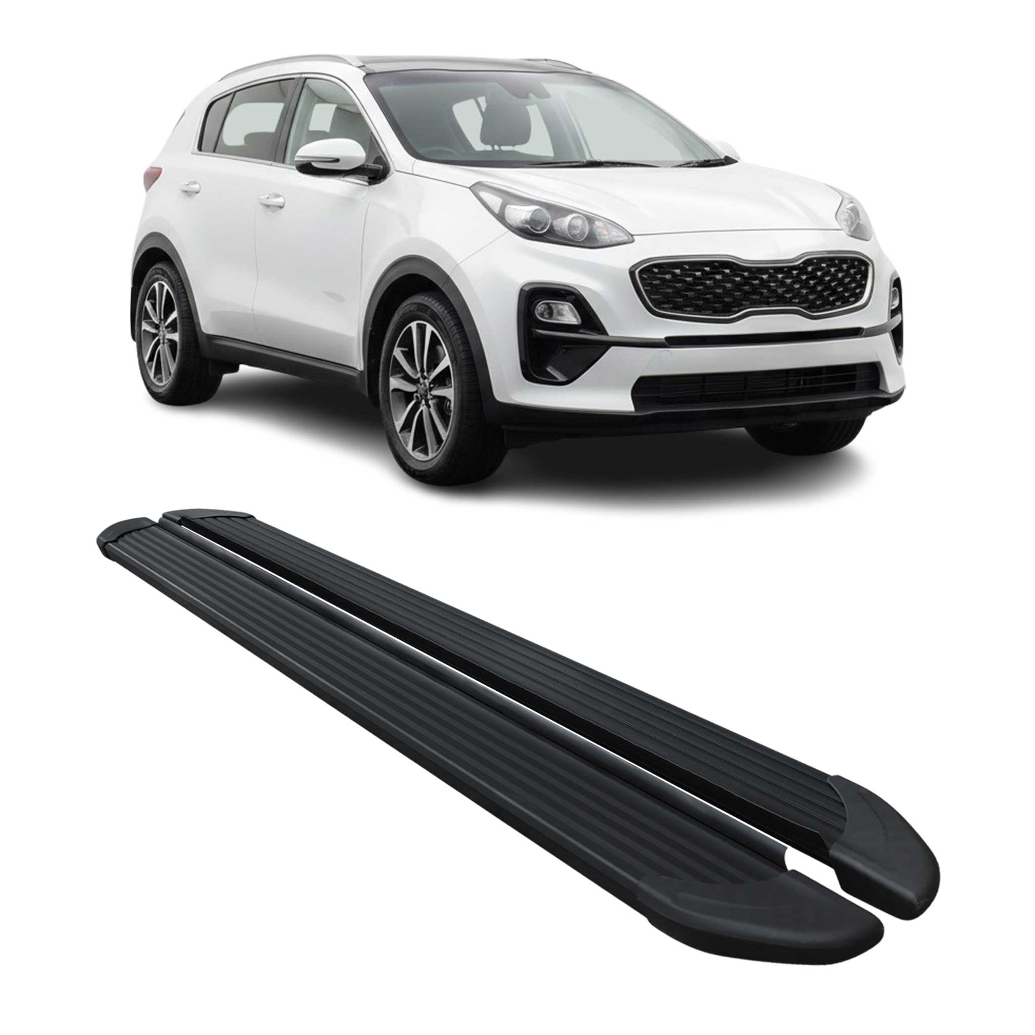 Marchepieds Latéraux pédale pour Kia Sportage 4 2016-2021 Noir Aluminium  2Pcs