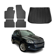 Kit Tapis de sol et coffre pour VW Tiguan 2007-2016 TPE Noir