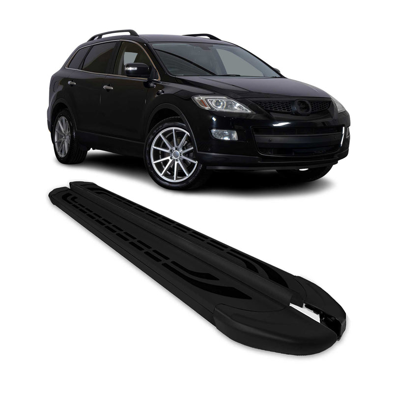 Marchepieds Latéraux pédale pour Mazda CX-9 2010-2015 Aluminium Noir 2Pcs