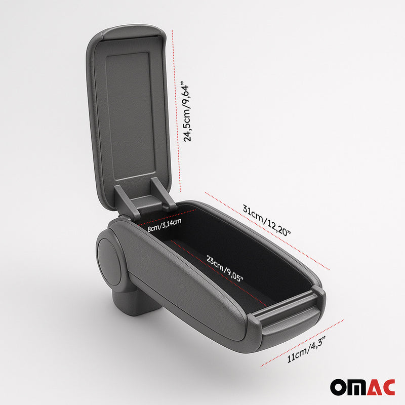 Accoudoir central pour Dacia Duster 2010-2017 Vinyl Abs Gris Simili-cuir