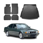 Kit Tapis de sol et coffre pour BMW Série 5 E39 Berline 1995-2003 Noir TPE