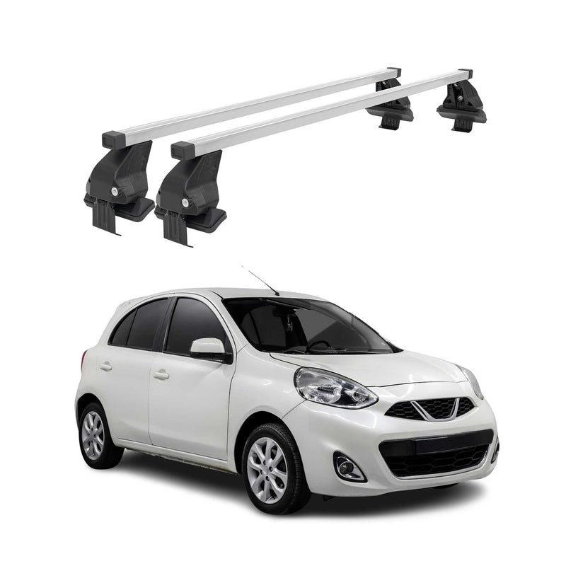 Barres de toit transversales pour Nissan Micra 2014-2020 Acier Gris