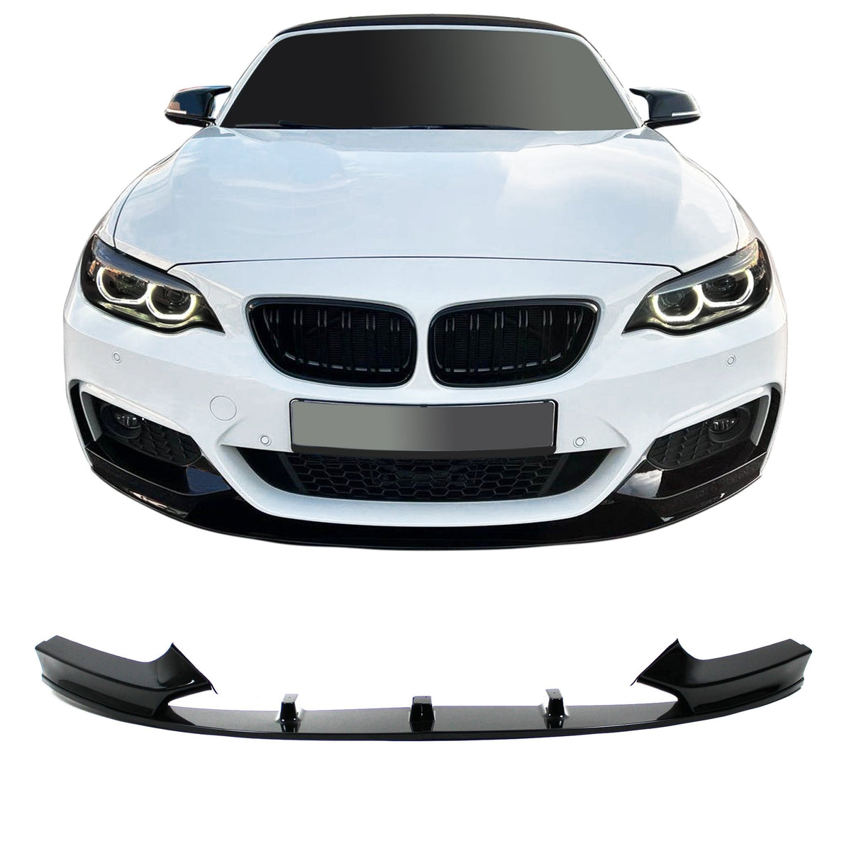 JOM Lèvre de Pare-choc Avant pour BMW F22/F23 2013-2020 Noir Brillant Sport Look