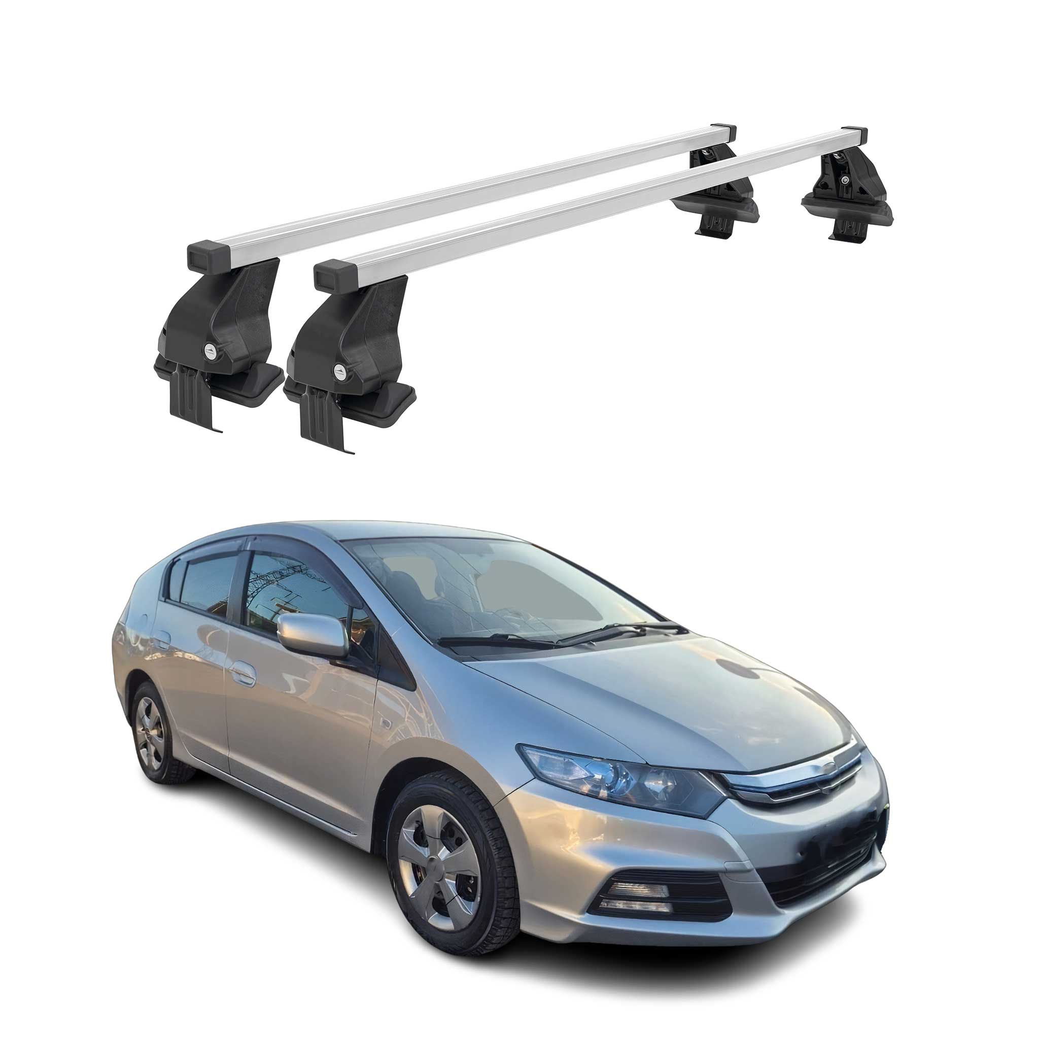 Barres de toit transversales pour Honda Insight II 2009-2014 Acier Gris
