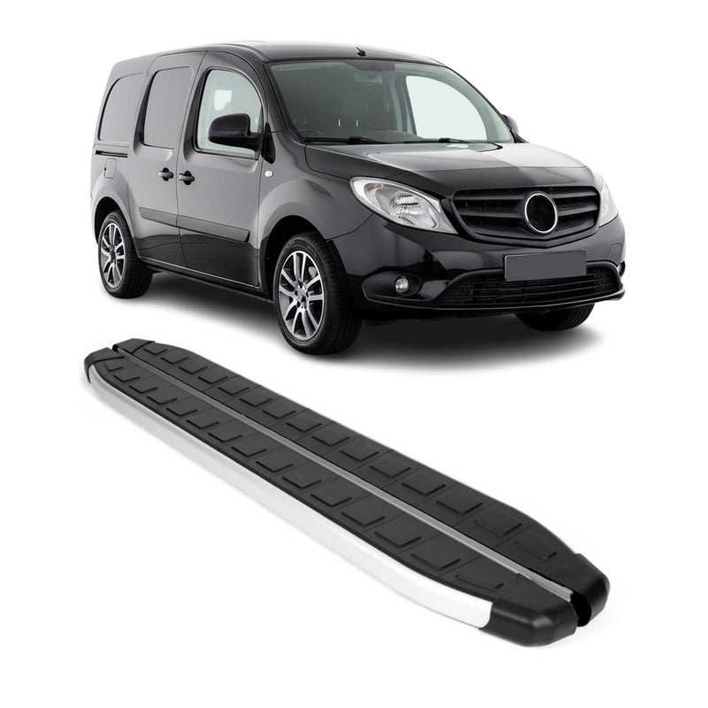 Marchepieds Latéraux pour Mercedes Citan 2012-2021 Aluminium Noir Gris 2Pcs