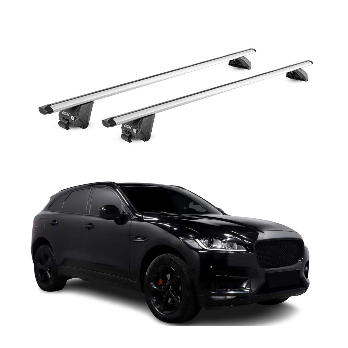 Barres de toit transversales pour Jaguar F-Pace 2016-25 Alu Gris Argenté 2x ABE