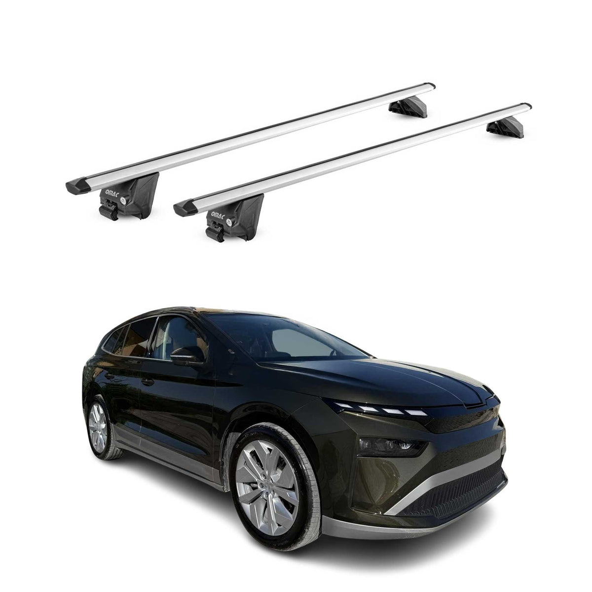 Barres de toit transversales pour Skoda Enyaq 2020-2026 Alu Argenté 2x ABE