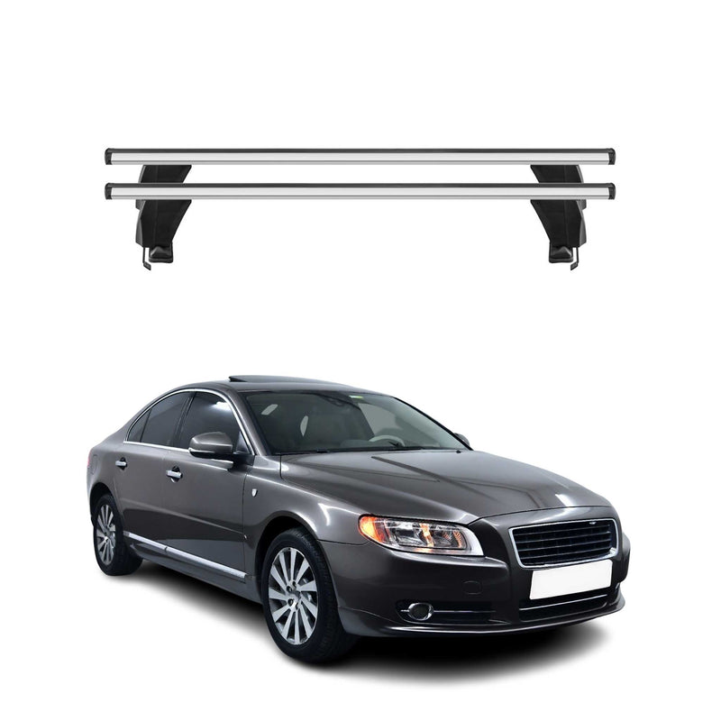 Menabo Barres de toit Transversales pour Volvo S80 2006-2016 Alu Gris ABE 2x