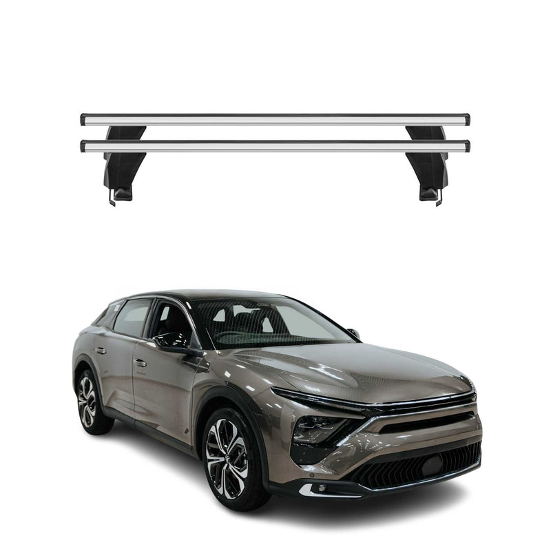 Menabo Barres de toit Transversales pour Citroën C5 X 2021-2025 Alu Gris 2x