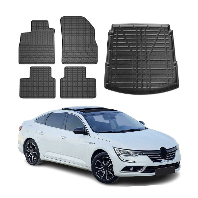 Kit Tapis de sol et coffre pour Renault Talisman 2015-2024 TPE Noir