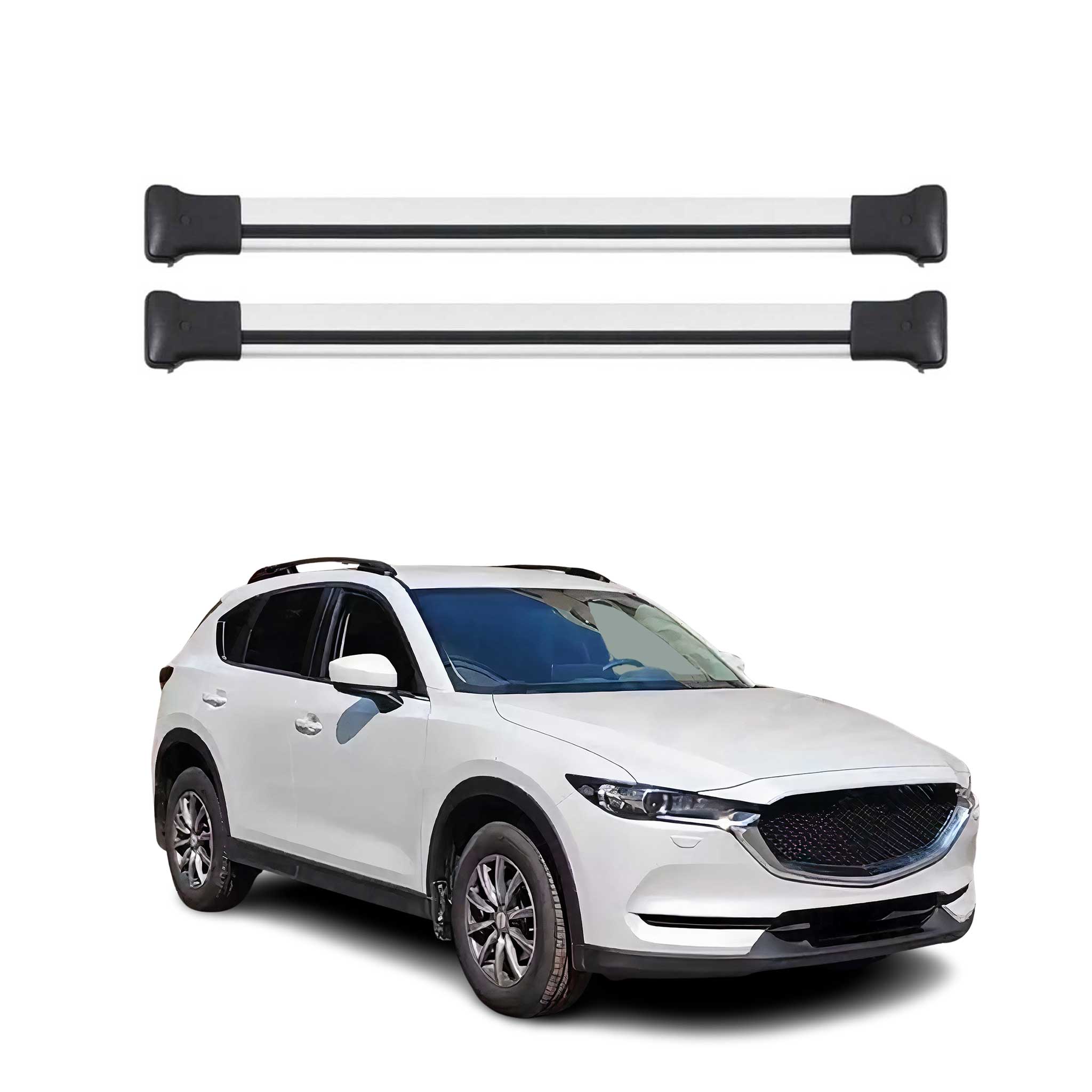 OMAC Barres de toit en aluminium pour Mazda CX-5 II 2017-2025 Gris 2Pcs