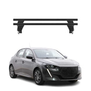 Menabo Barres de toit Transversales pour Peugeot 208 II 2019-2026 Alu Noir ABE