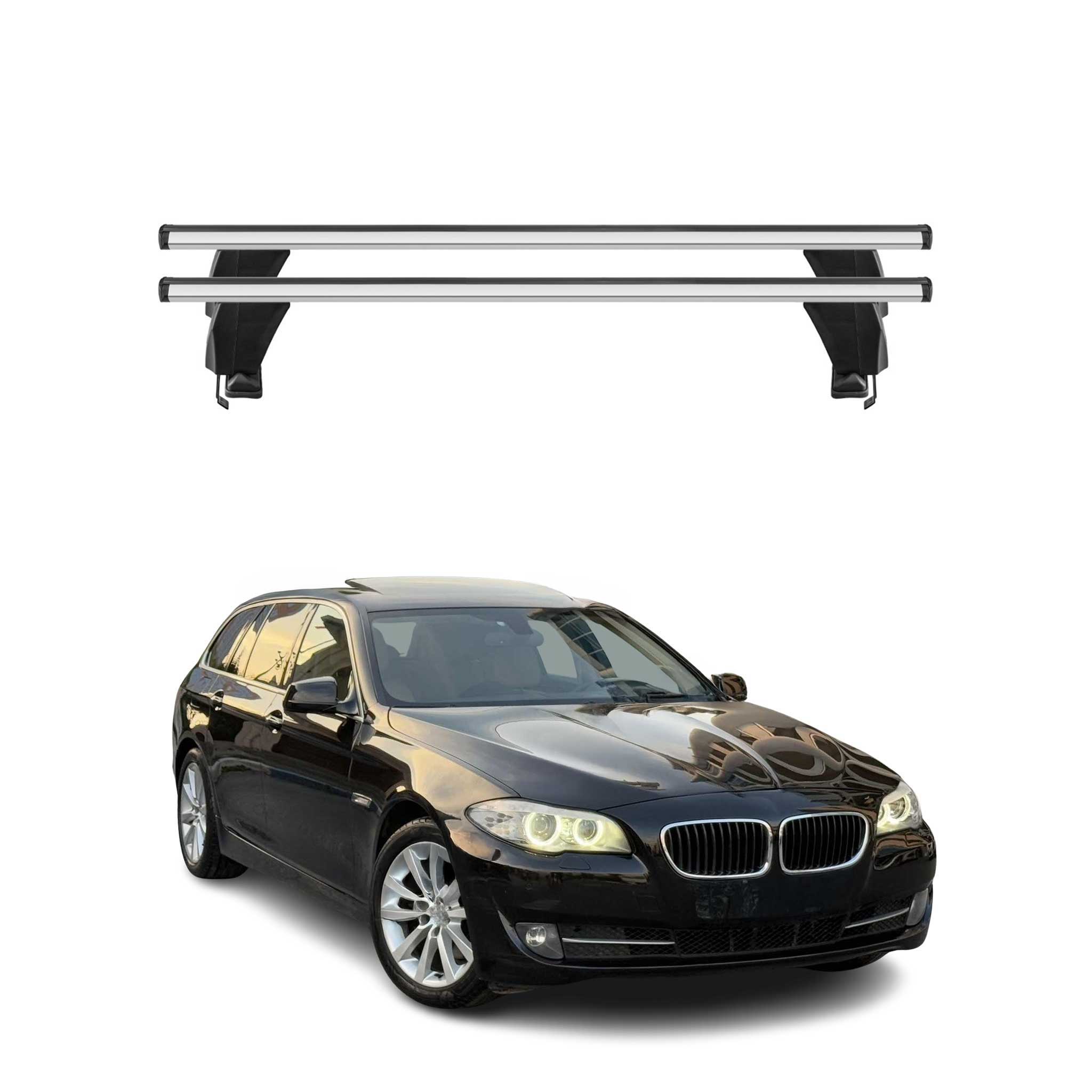 Menabo Barres de transversales pour BMW Série 5 F11 Break 2009-2017 Alu Gris 2x