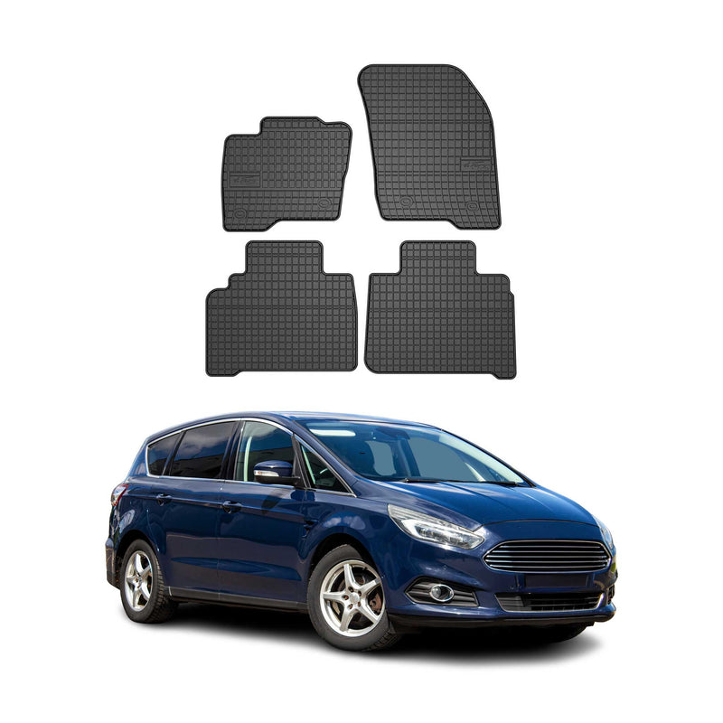 Tapis de Sol pour Ford S-Max 2015-2022 Caoutchouc Noir