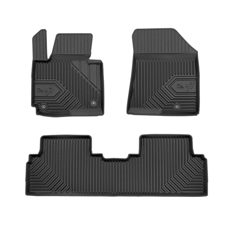 Tapis de Sol de Voiture pour Kia Carens IV 2013-2019 TPE Antidérapant Noir 3Pcs