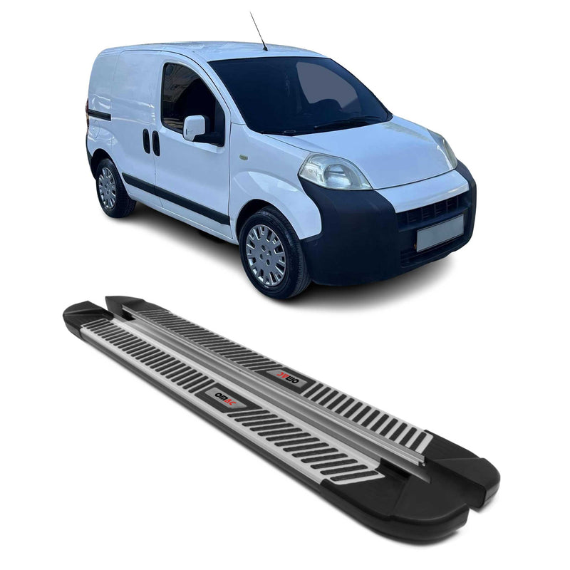Marchepieds Latéraux pour Peugeot Bipper 2008-2021 Noir Gris Aluminium 2Pcs
