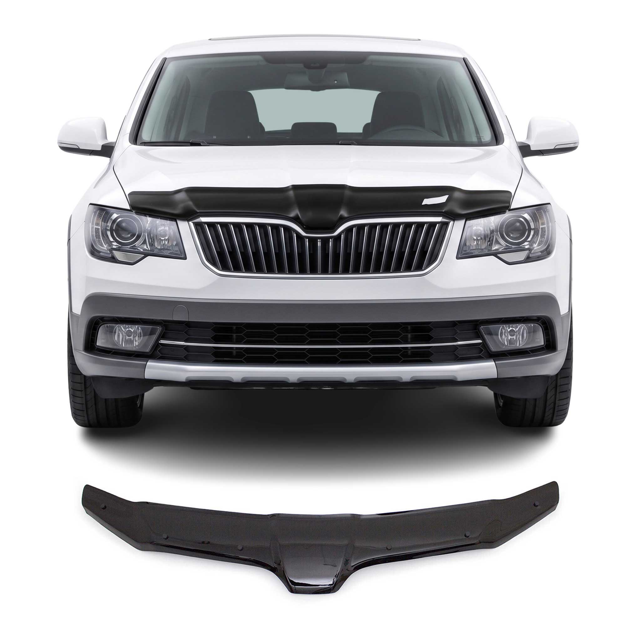 Deflecteurs d'air capot de voiture pour Skoda Superb 2013-2015 Acrylique Noir