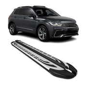 Marchepieds latéraux pédale pour VW Tiguan mk2 2016-2020 Pre-FL Alu Gris Noir 2x