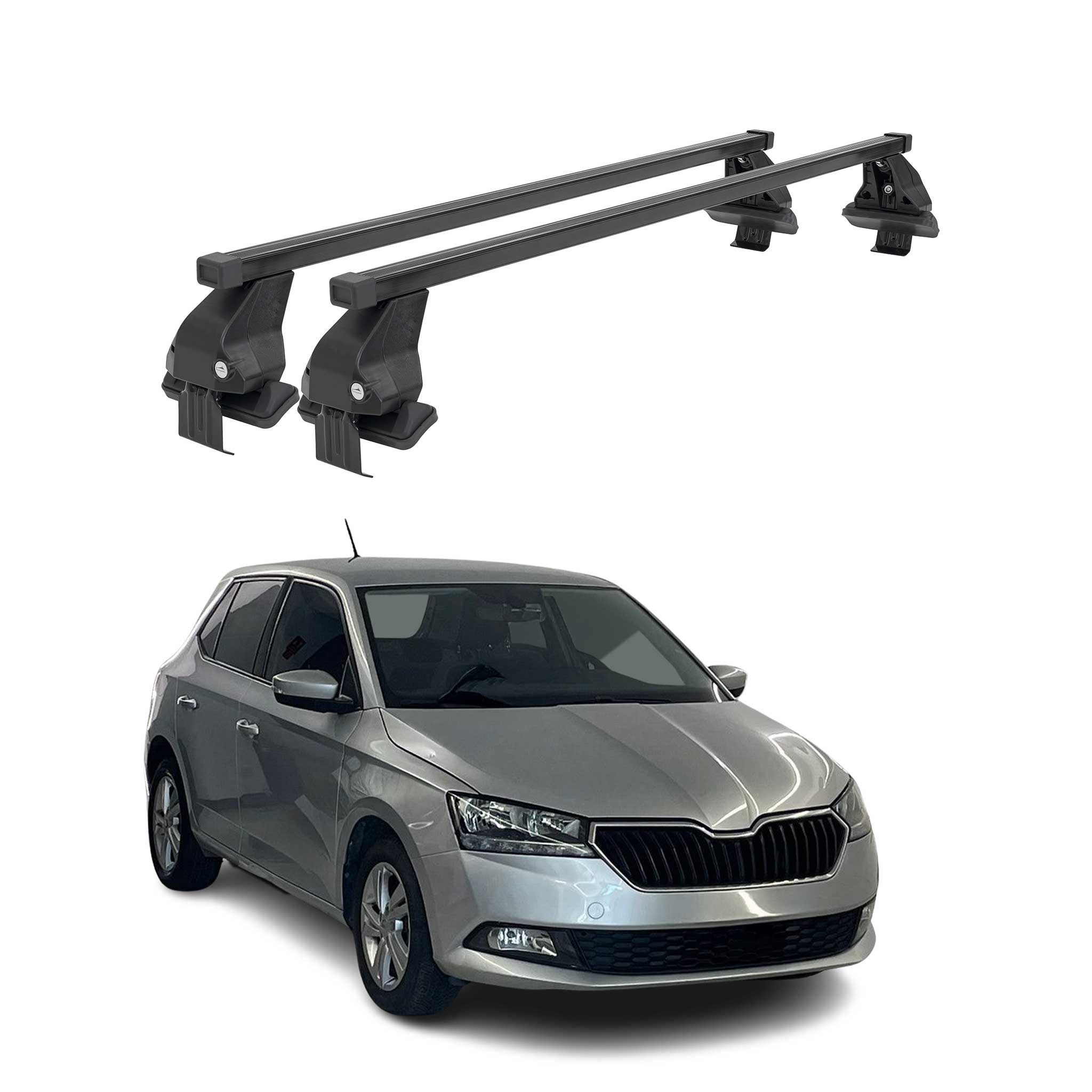 Barres Transversales Menabo pour Skoda Fabia III 2015-2020 Noir