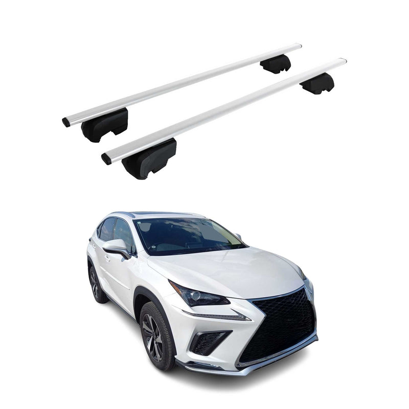 Barres de toit Transversales pour Lexus NX 2020-2021 Fer Argent ABE