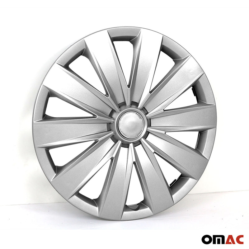 Jeu Enjoliveurs de Roue pour Renault Clio 4Pcs 15 Pouces Gris