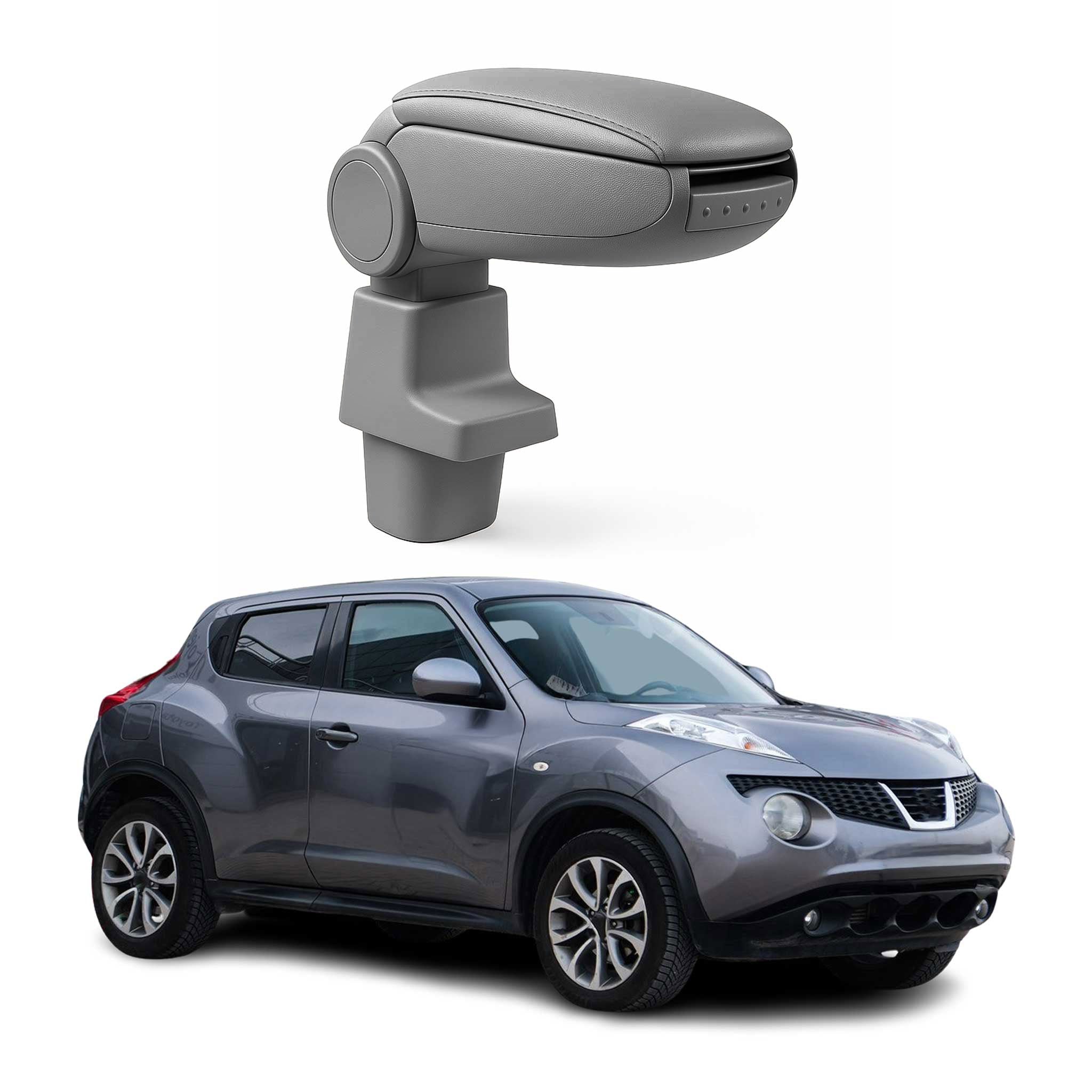 Accoudoir pour Nissan Juke 2011-2019 Vinyl Abs Gris Central Organiseur