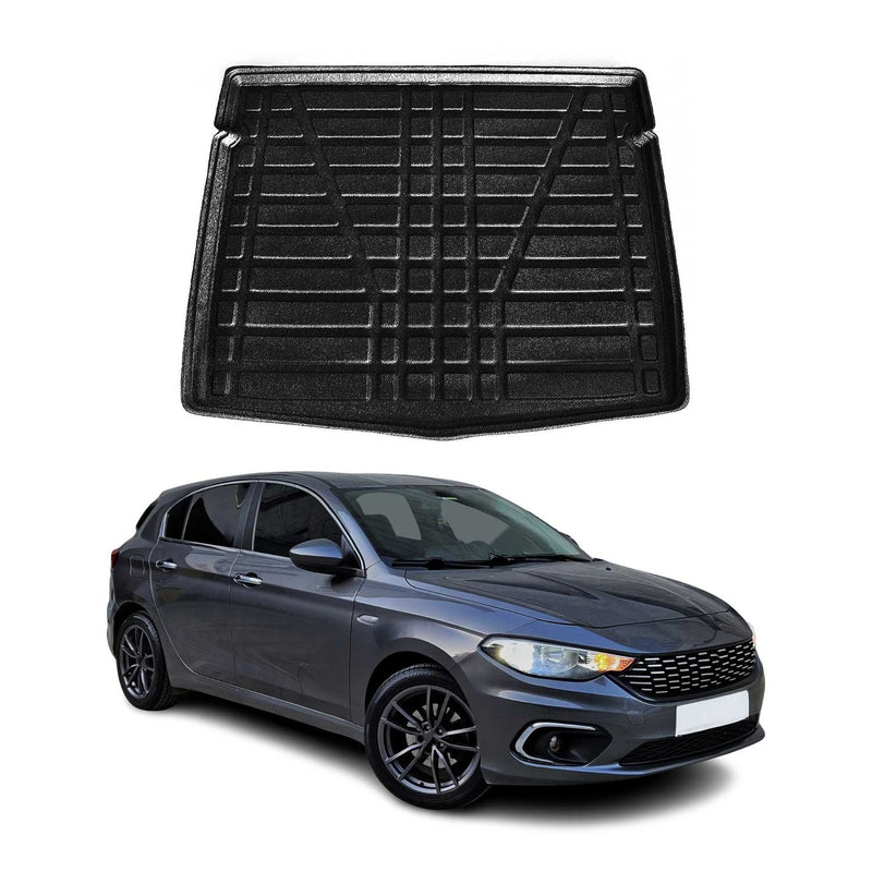 Tapis de Coffre pour Fiat Aegea Tipo 2015-2025 HB en TPE Noir