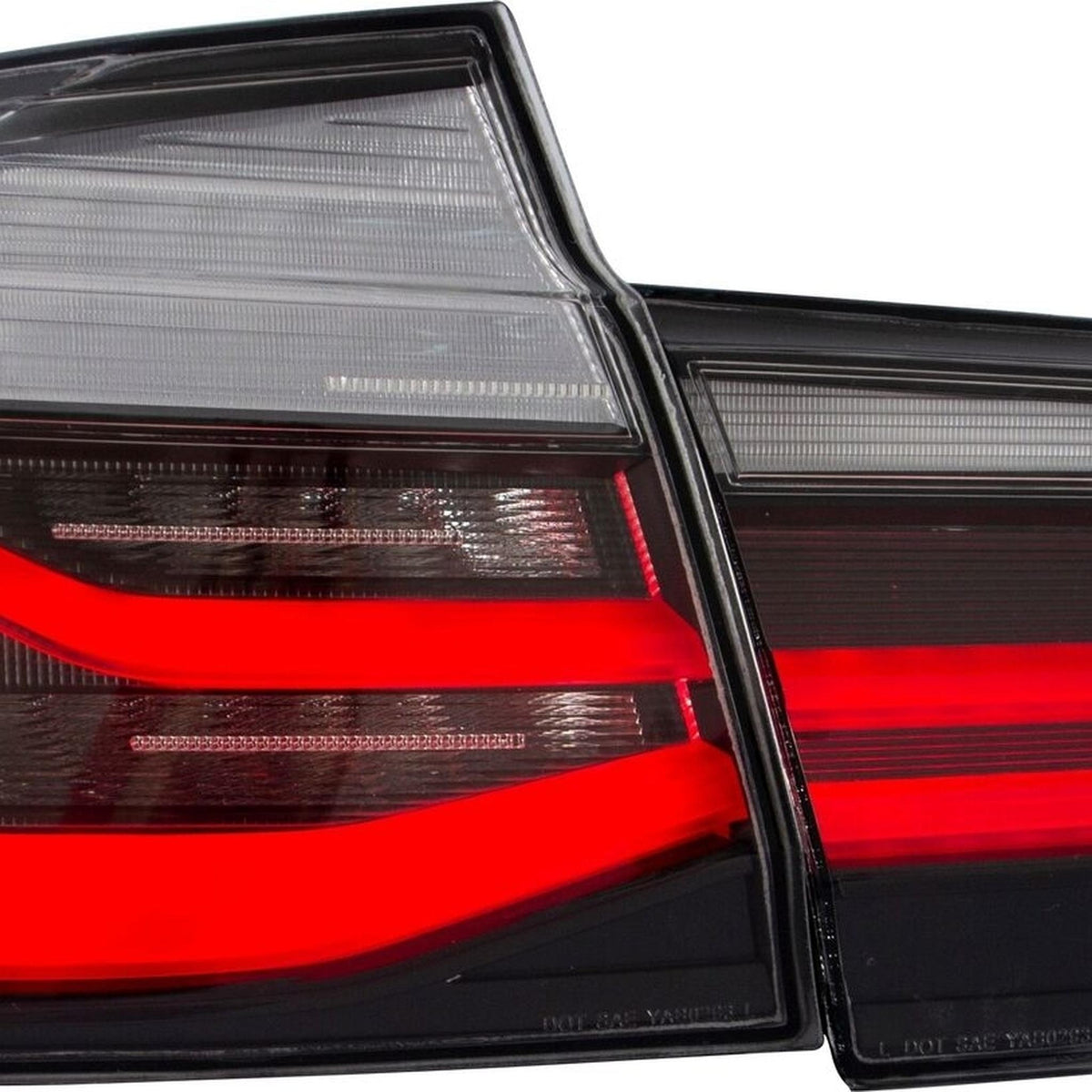 JOM LED Lightbar Feux Arrière pour BMW F30 Berline 2011-2019 Rouge Foncé Fumé