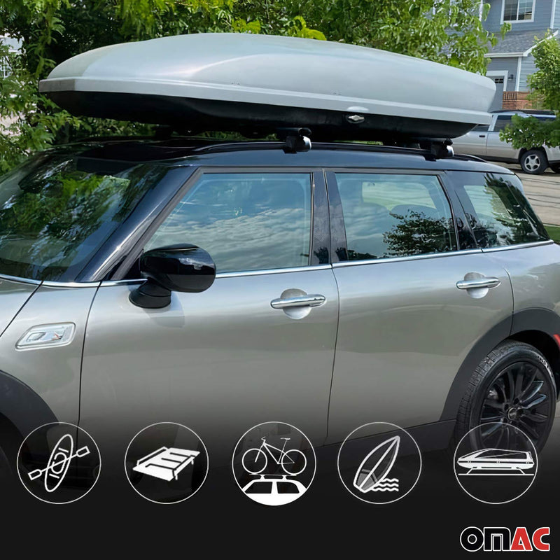Barres de toit Transversales pour Peugeot 3008 2016-2023 Aluminium Gris ABE