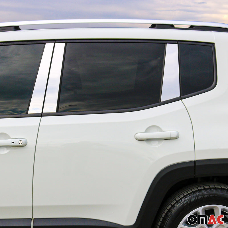 Couverture Garniture de pilier B pour Jeep Renegade 2014-2024 en acier inox 6Pcs