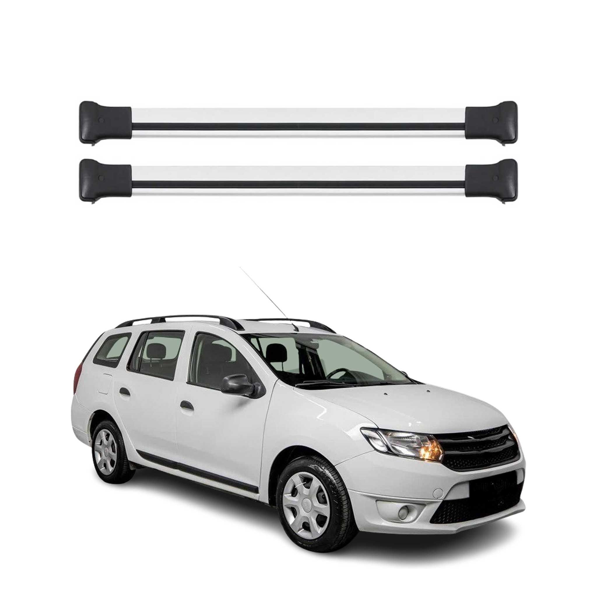 Barres de toit transversales pour Dacia Logan 2013-2020 Aluminium Gris