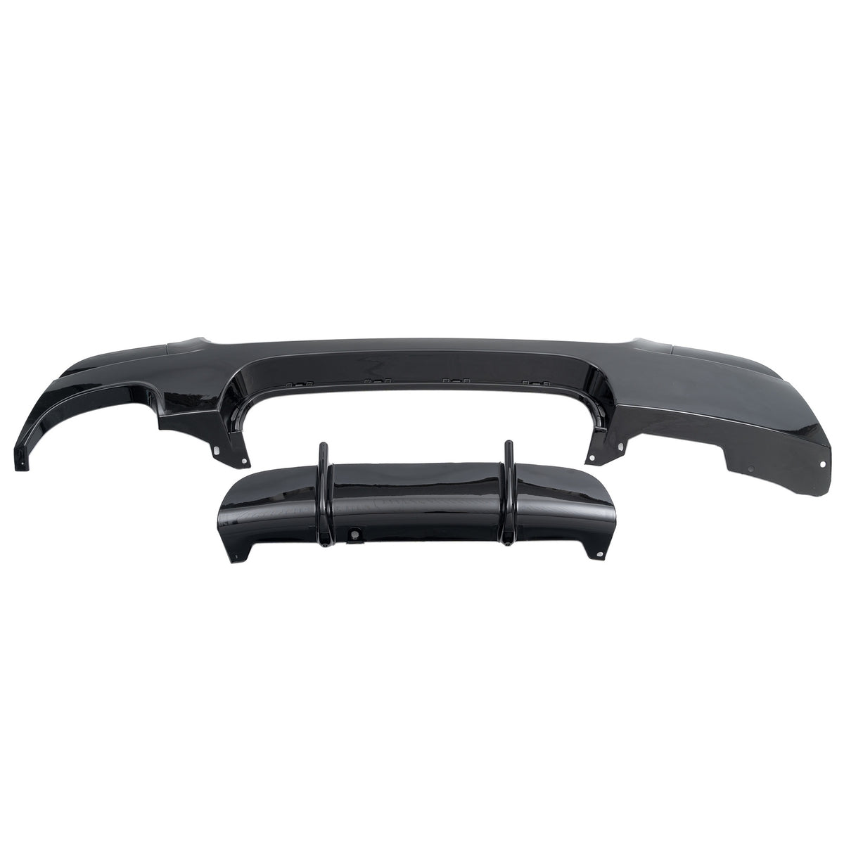 JOM Insert de Pare-choc Arrière pour BMW Série 3 E92/E93 2006-2013 Noir Brillant (1/2)-Rohr links