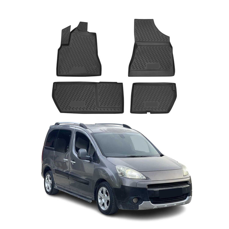 OMAC Tapis de sol pour Peugeot Partner Citroen Berlingo 2008-2018 en Noir
