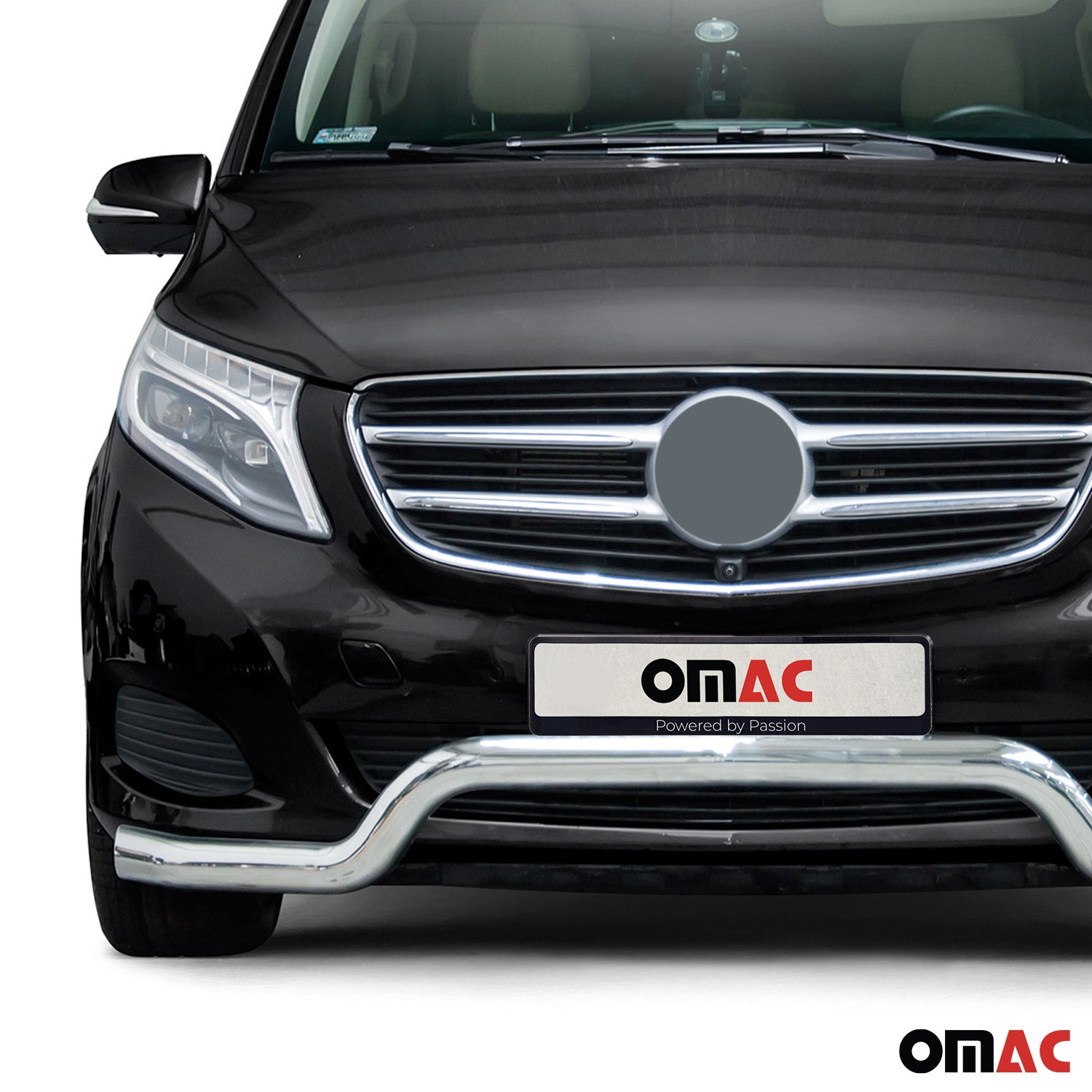 Pare-Buffle Avant Pour Mercedes Classe V 2014-2019 en Acier Inox Argent