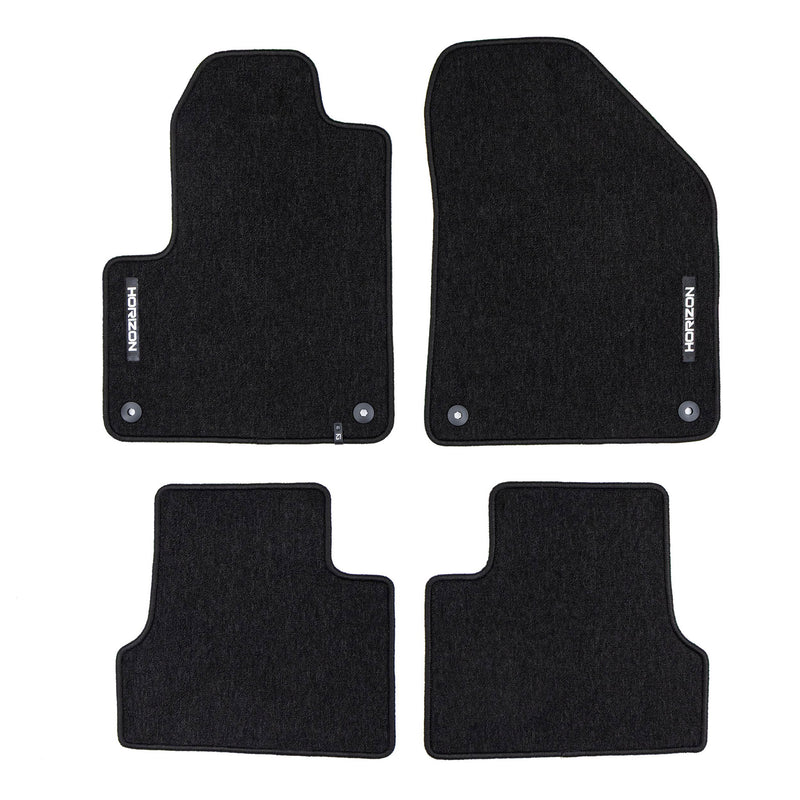 Tapis de Sol de Voiture pour Jeep Cherokee V 2013-2023 Velours Durable Noir 4Pcs