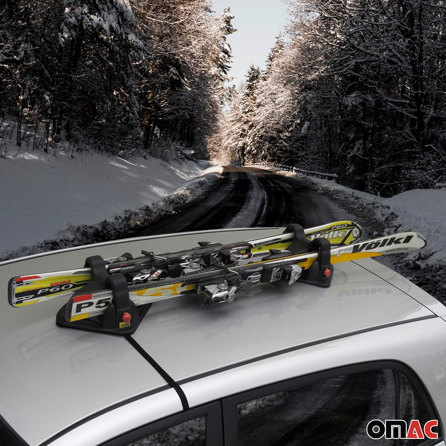 Porte-Skis Menabo Porte-Snowboard Magnétique Universel Verrouillable Noir 2x