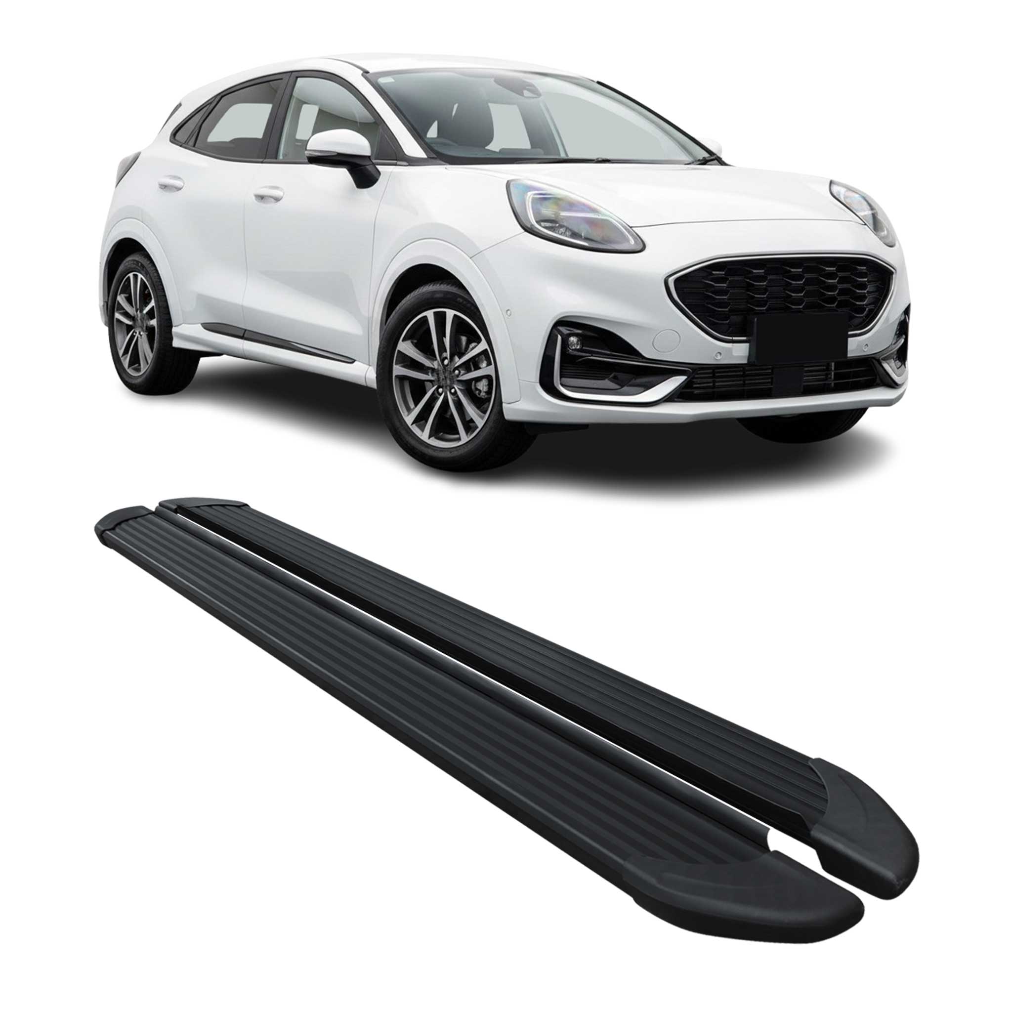 Marchepieds Latéraux pédale pour Ford Puma 2019-2026 Noir Aluminium 2Pcs