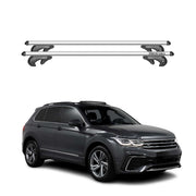 Barres de toit transversales pour VW Tiguan 2016-2020 Pre-FL 90kg Alu Gris 2x