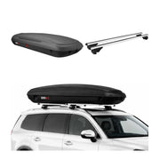 Coffre de Toit 480L + Alu Barres de Toit pour VW Tiguan II 2016-2023 Gris