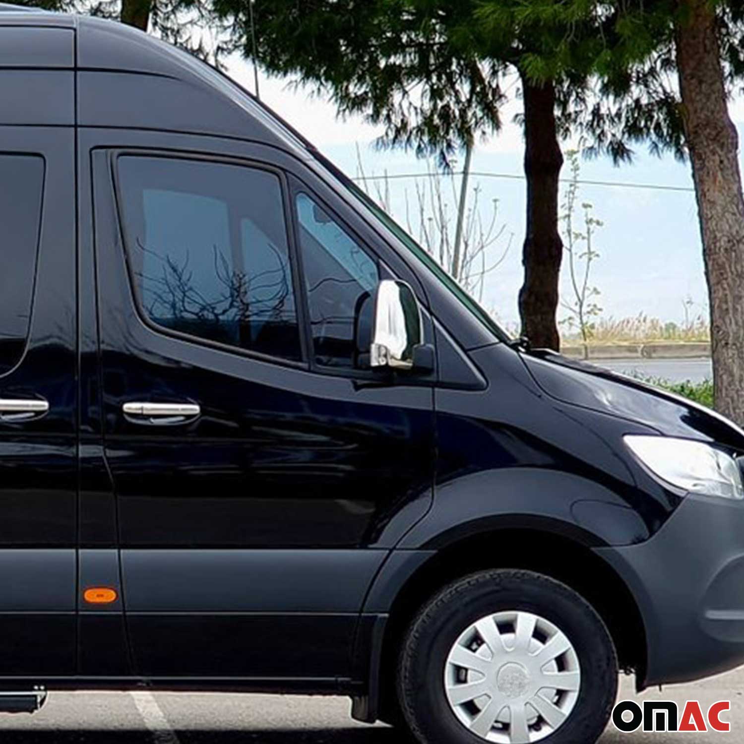 Coques de Rétroviseurs pour Mercedes Sprinter 907-910 2018-2025 en Acier Argenté