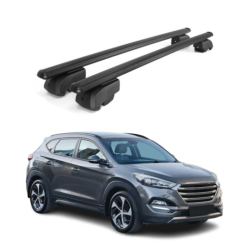 Barres de toit Transversales pour Hyundai Tucson 2015-2020 Alu Noir ABE