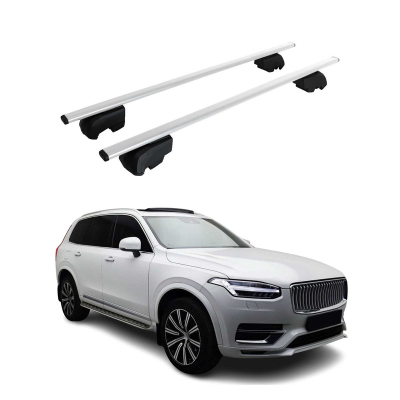 Barres de toit Transversales pour Volvo XC90 2019-2022 Fer Gris ABE 2x