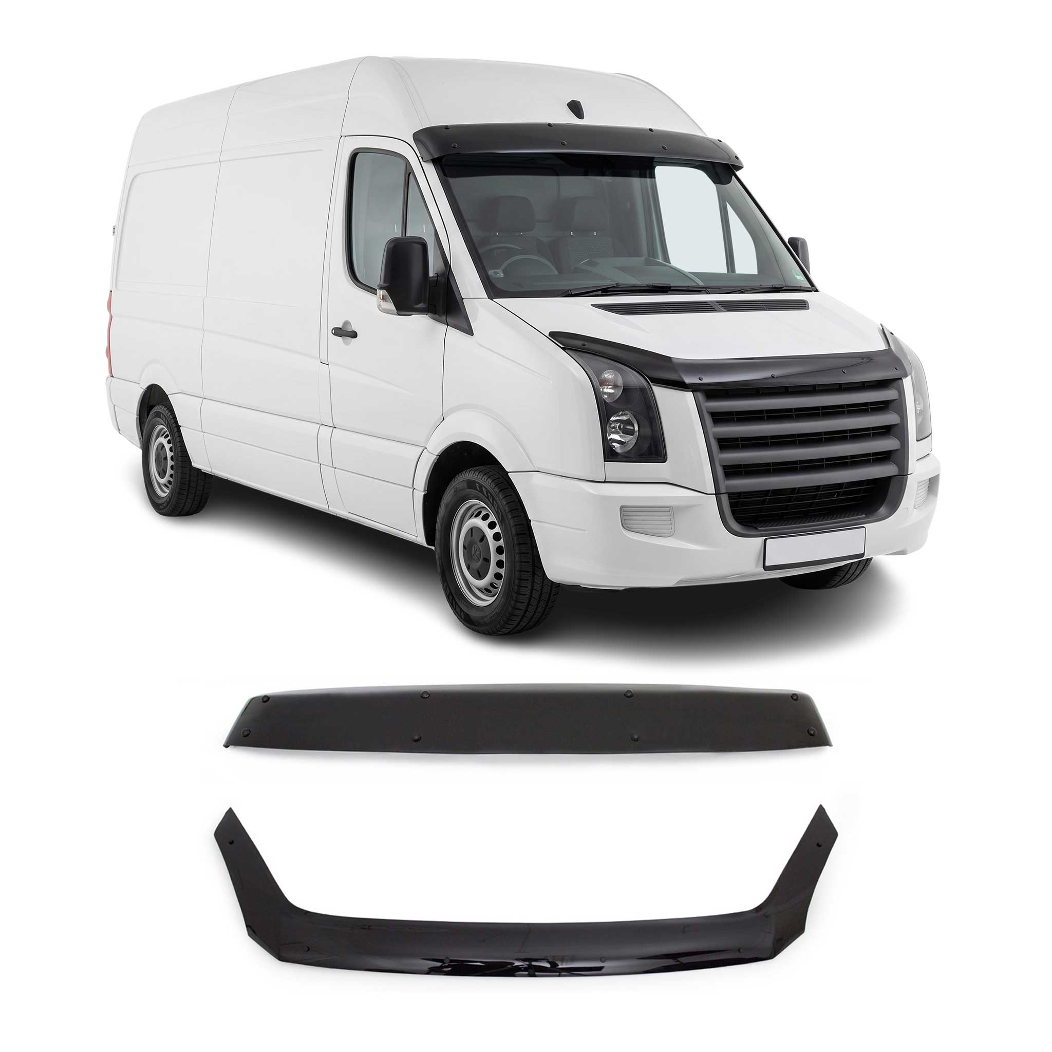 Set Déflecteur de Capot Visière Pare-brise pour VW Crafter 2006-2012 Acryl 2Pcs