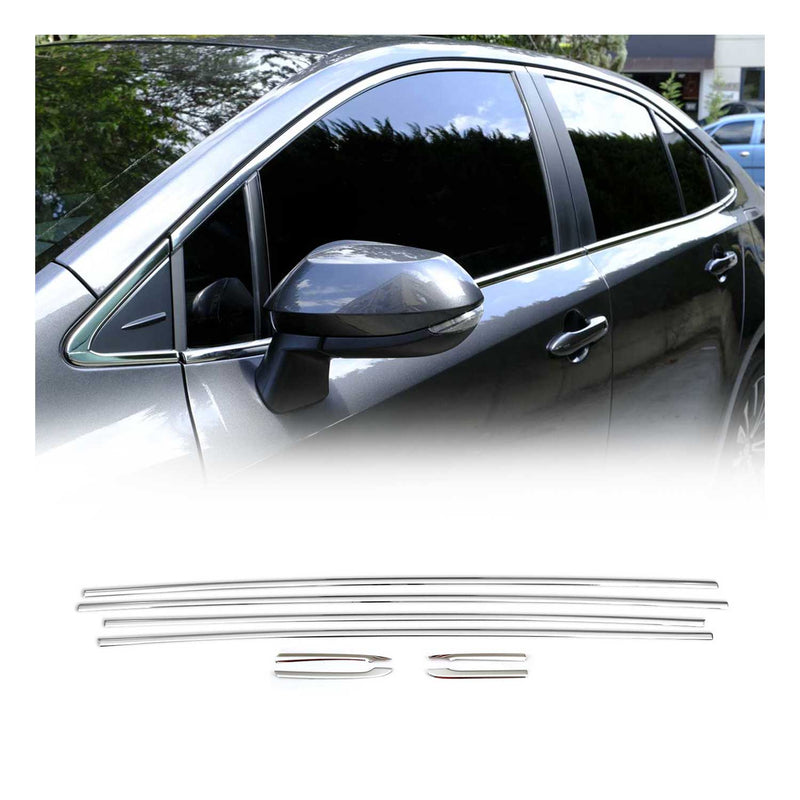 Garniture Baguette de Vitre pour Toyota Corolla Berline 2019-2025 inox 8Pcs