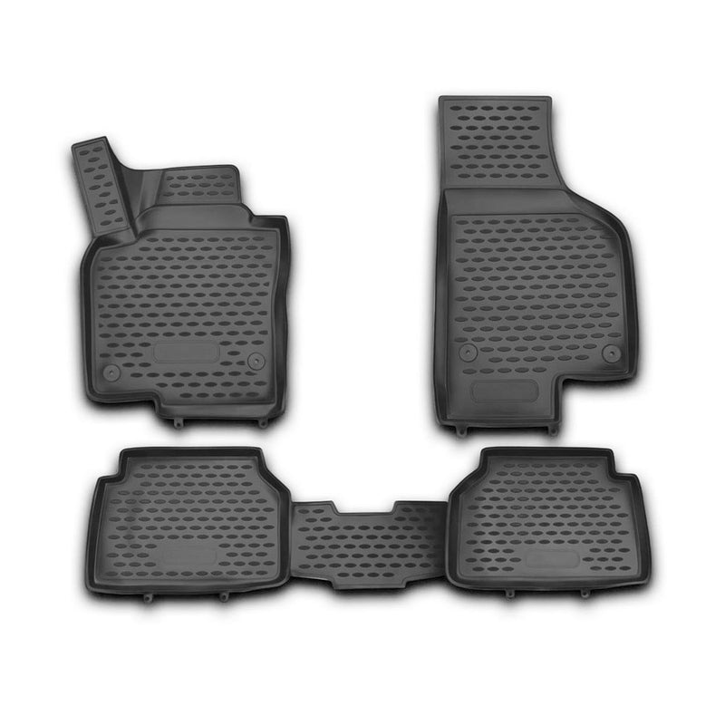 OMAC Tapis de sol pour VW Tiguan 2007-2017 en caoutchouc Noir