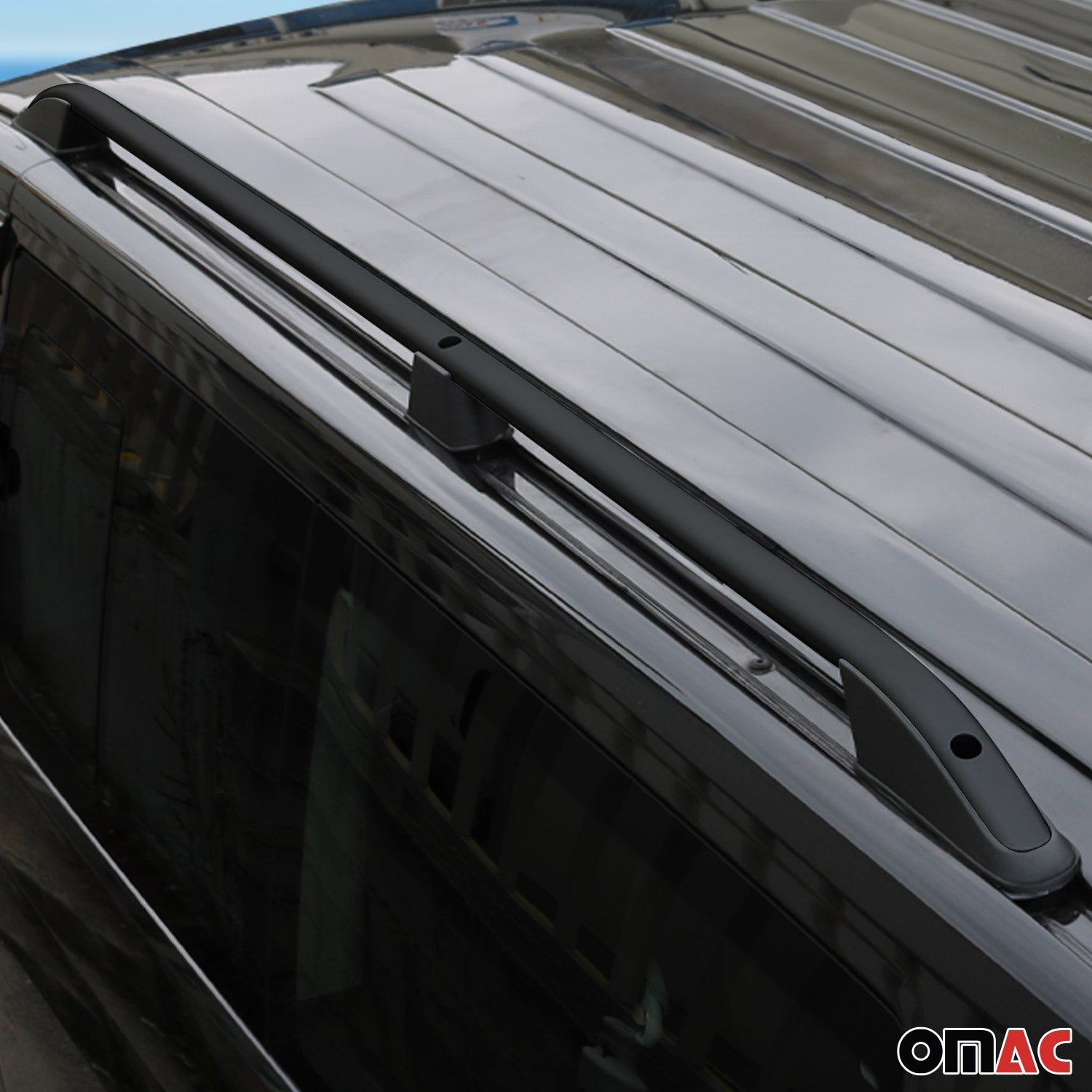 Barres de toit longitudinales pour Opel Vivaro / Zafira Life 2019-25 L2 Alu Noir